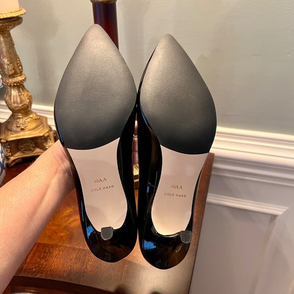NWOB Cole Haan Grand OS Black Patent Leather Classic Pumps Heels Shoes Size 10AA - Picture 5 of 5